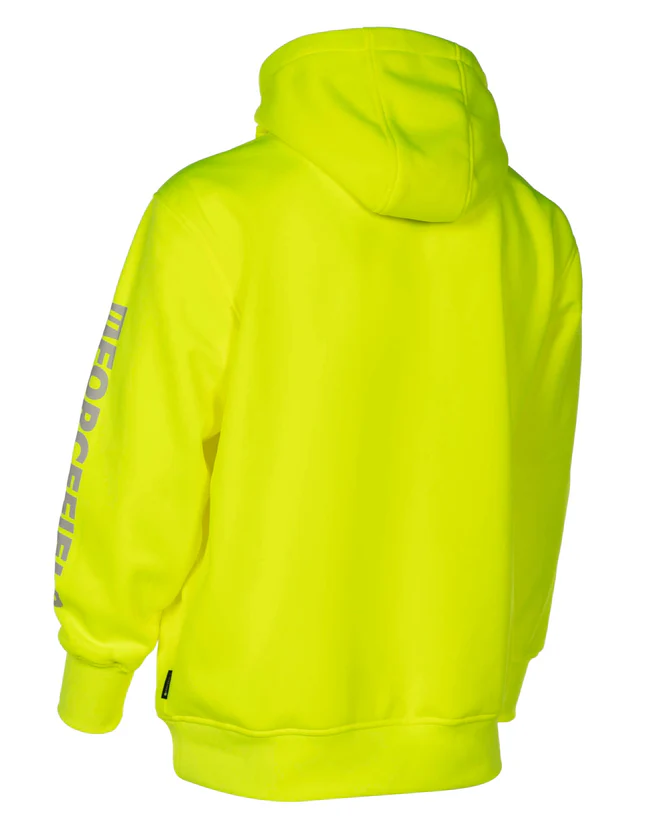 Forcefield - Hi Vis Lime Pullover Forcefield Logo Sleeve Graphic Hoodie - Image 4