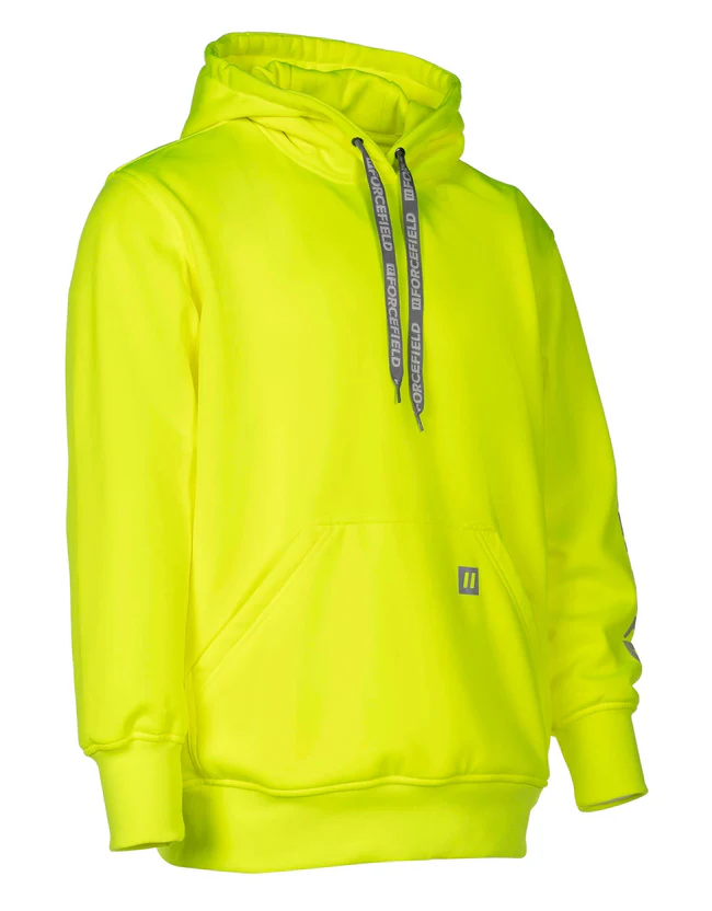 Forcefield - Hi Vis Lime Pullover Forcefield Logo Sleeve Graphic Hoodie