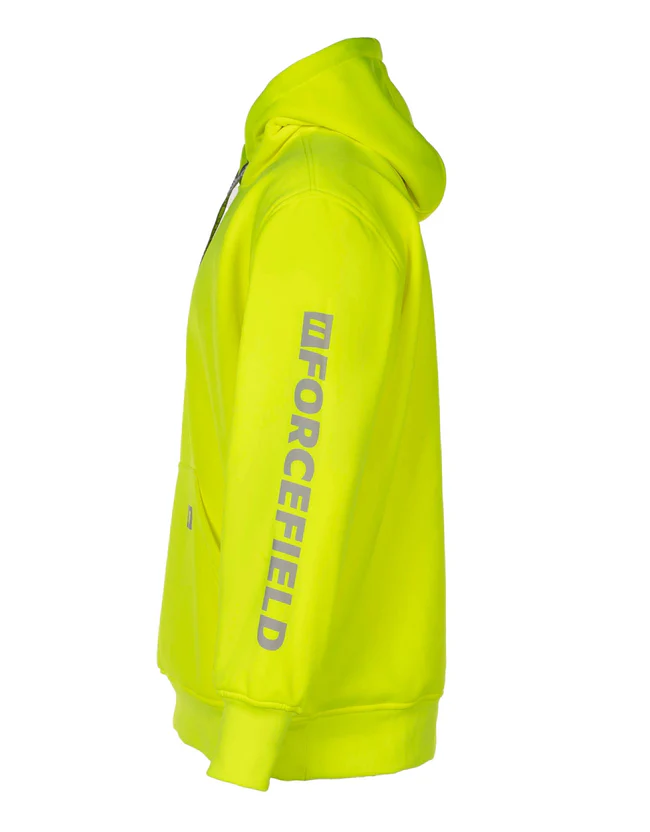 Forcefield - Hi Vis Lime Pullover Forcefield Logo Sleeve Graphic Hoodie - Image 2