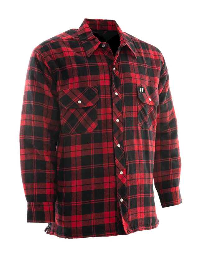 Forcefield - Red Plaid Quilt-Lined Flannel Shirt Jacket