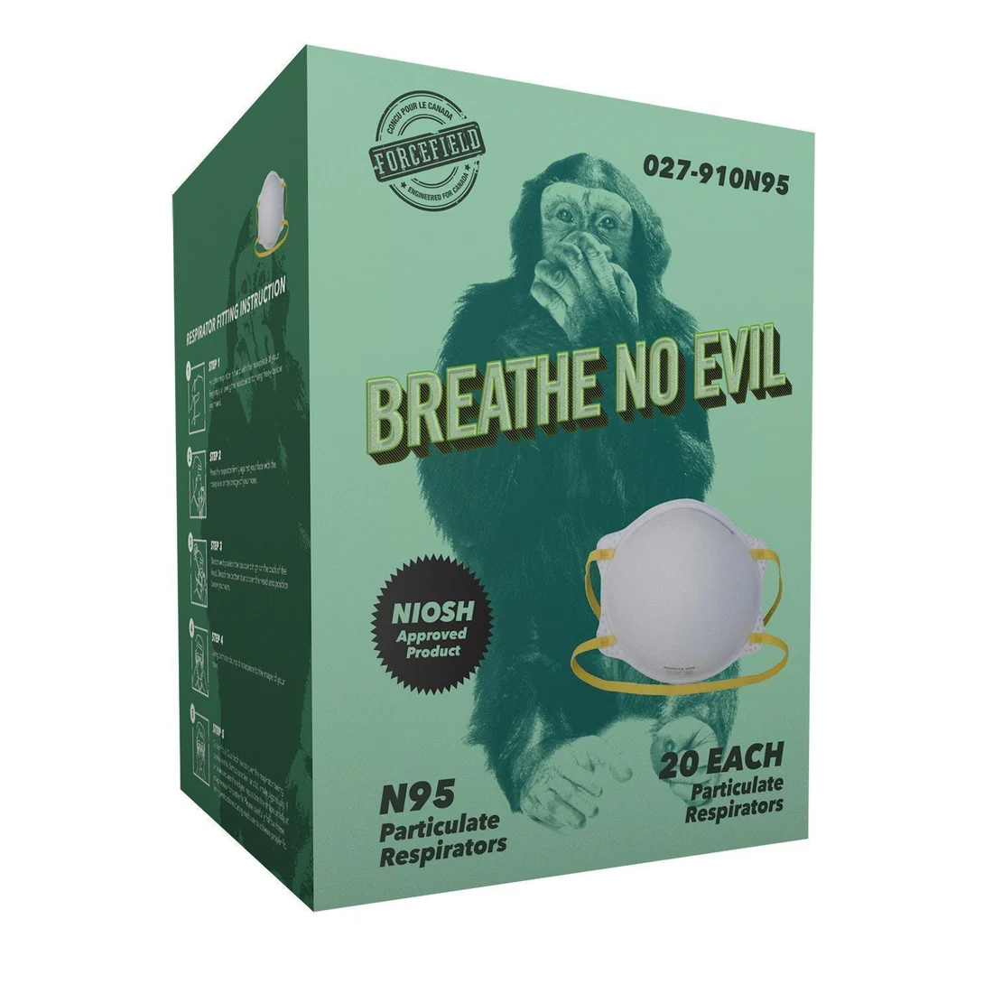 Forcefield - "Breathe No Evil" N95 Disposable Respirator