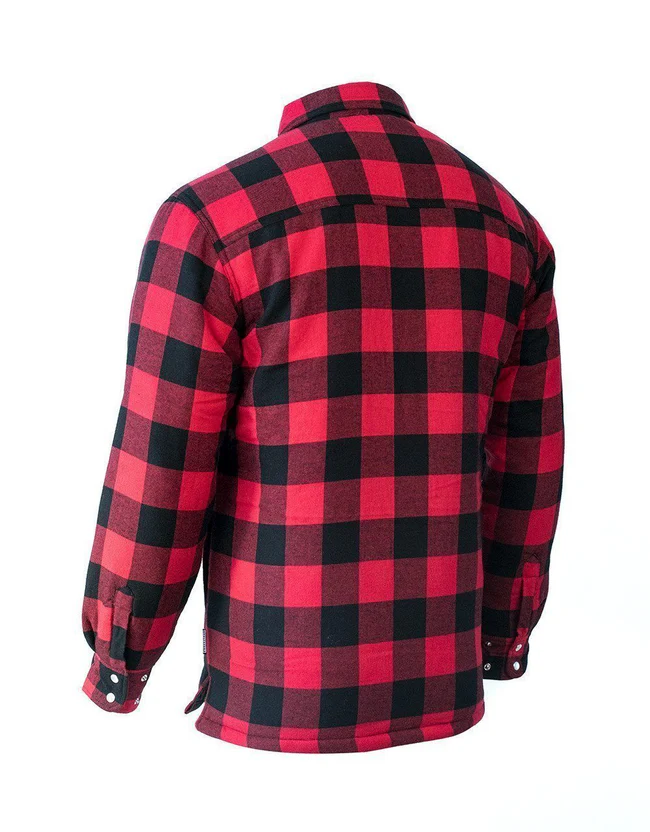 Forcefield - Red Buffalo Plaid Quilt-Lined Flannel Shirt Jacket - Image 2