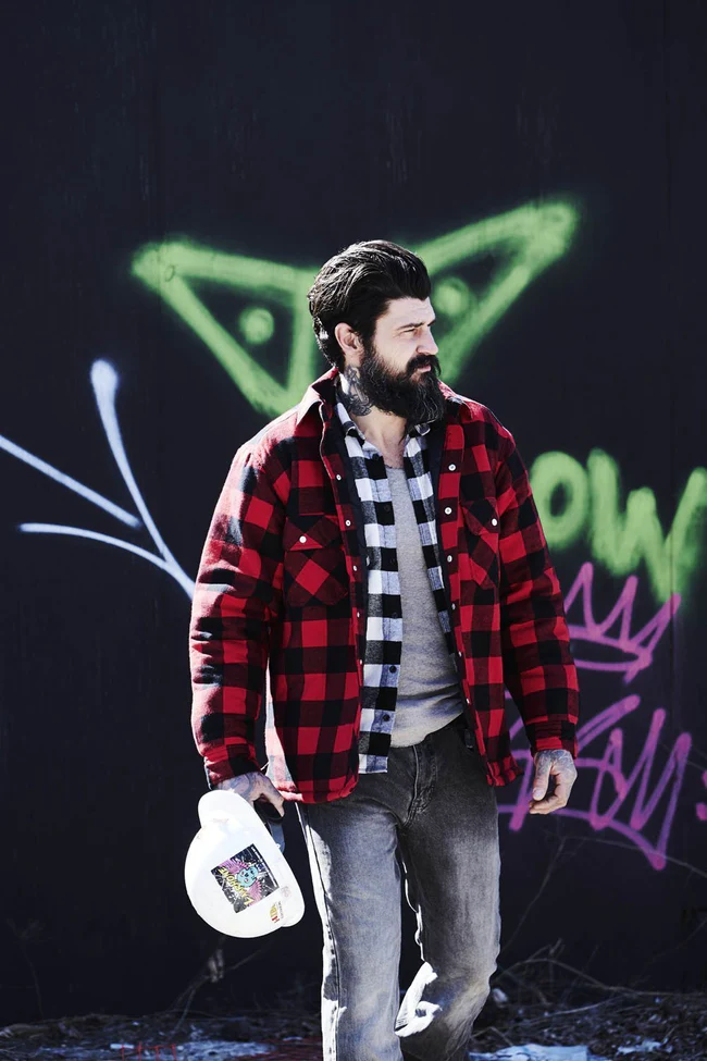 Forcefield - Red Buffalo Plaid Quilt-Lined Flannel Shirt Jacket - Image 5