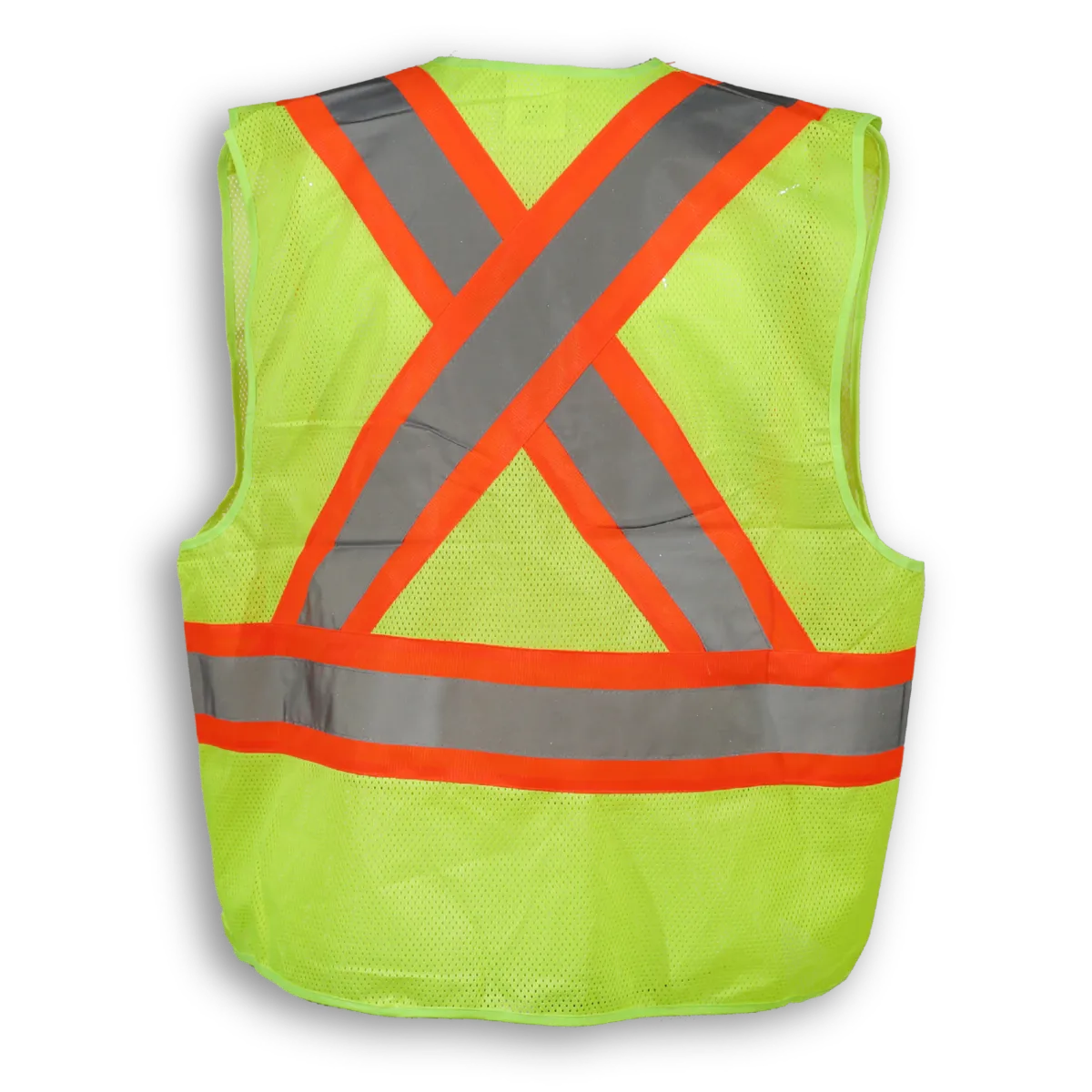 BigKClothing - BK104LM Lime Green 100% Polyester Mesh Safety Vest - Image 2