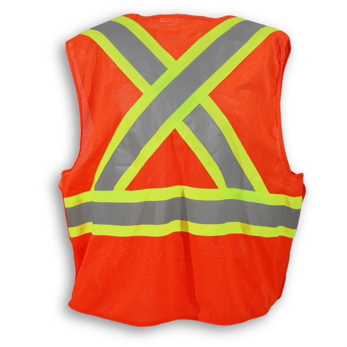 BigKClothing - BK104ORG Orange Green 100% Polyester Mesh Safety Vest - Image 2