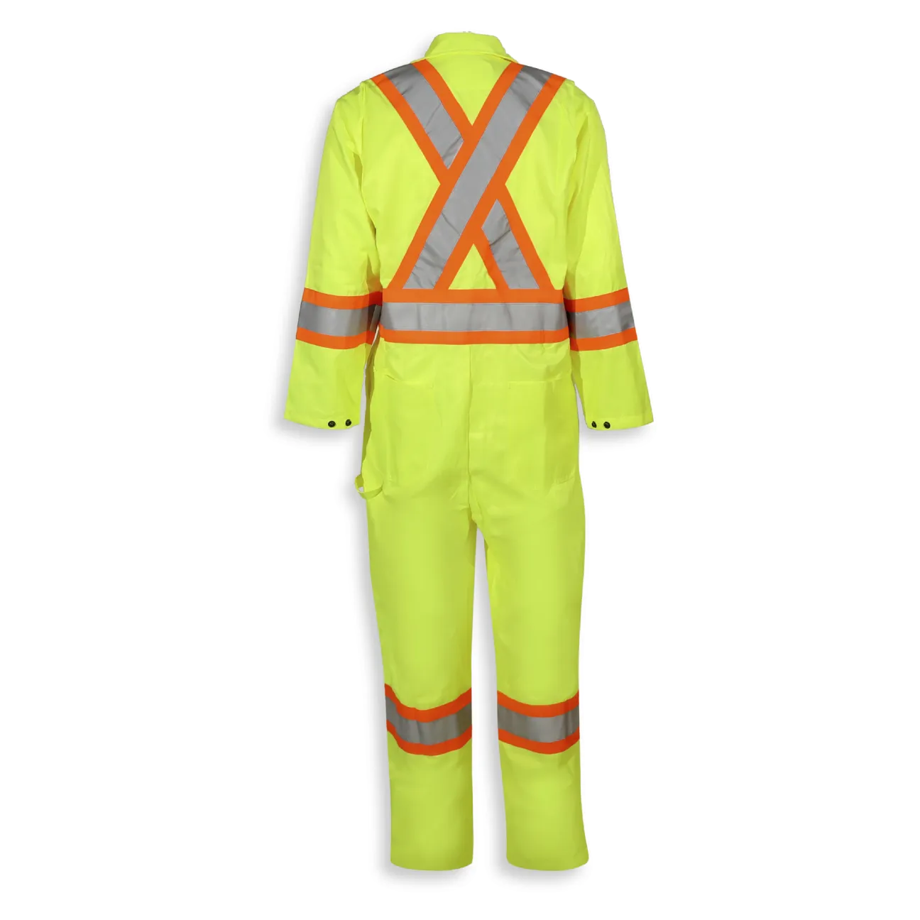 BigKClothing - BK1400 Lime Green Poly/Cotton Safety Coverall - Image 2