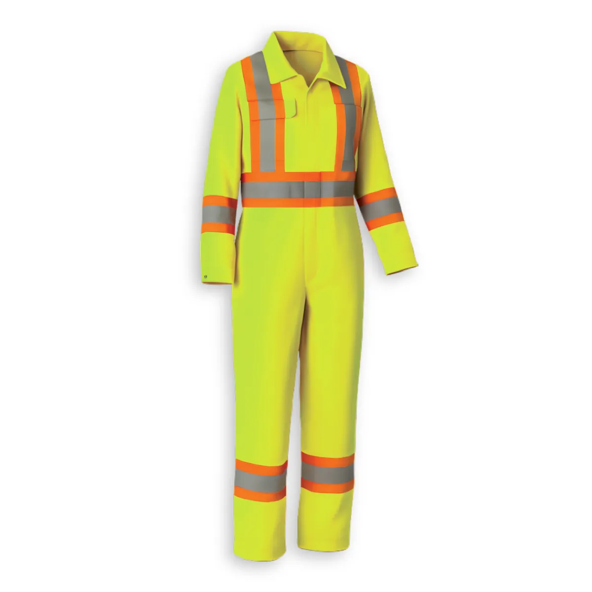 BigKClothing - BK1401-W Woman’s Hi-Vis Lime Safety Coveralls