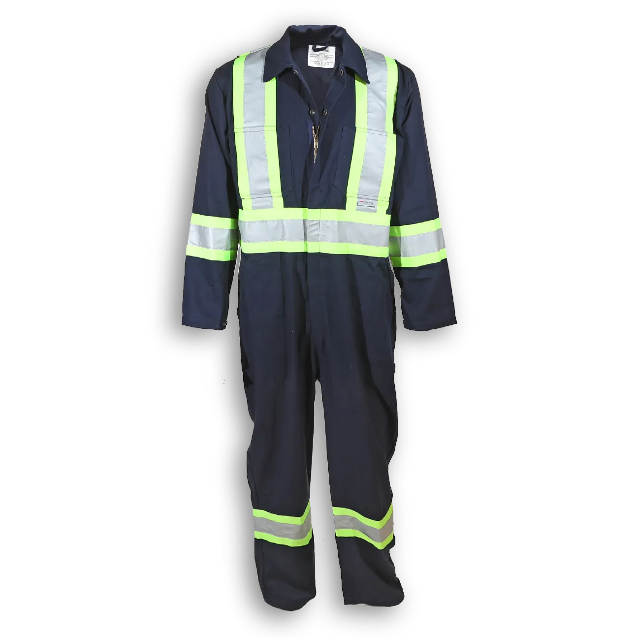 BigKClothing - BK1804SP Hi Vis Navy Blue 100% Cotton Traffic Safety Coverall