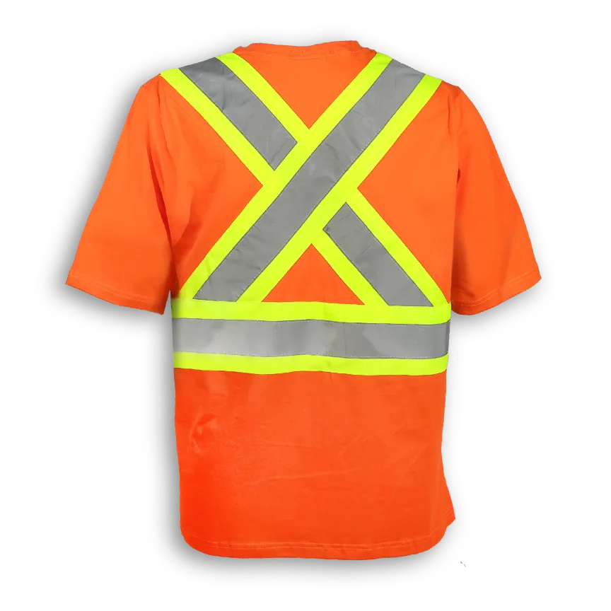 BigKClothing - BK2004-W Woman’s Orange Short Sleeve Hi-Vis T-Shirt - Image 2