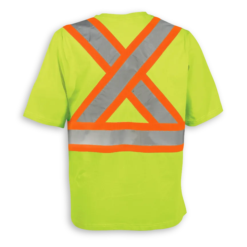 BigKClothing - BK2005-W Woman’s Lime Short Sleeve Hi-Vis T-Shirt - Image 2