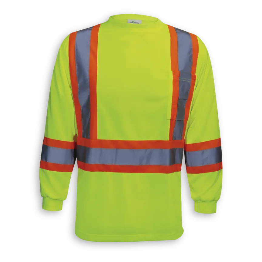 BigKClothing - BK2009-W Woman’s Lime Long Sleeve Hi-Vis T-Shirt