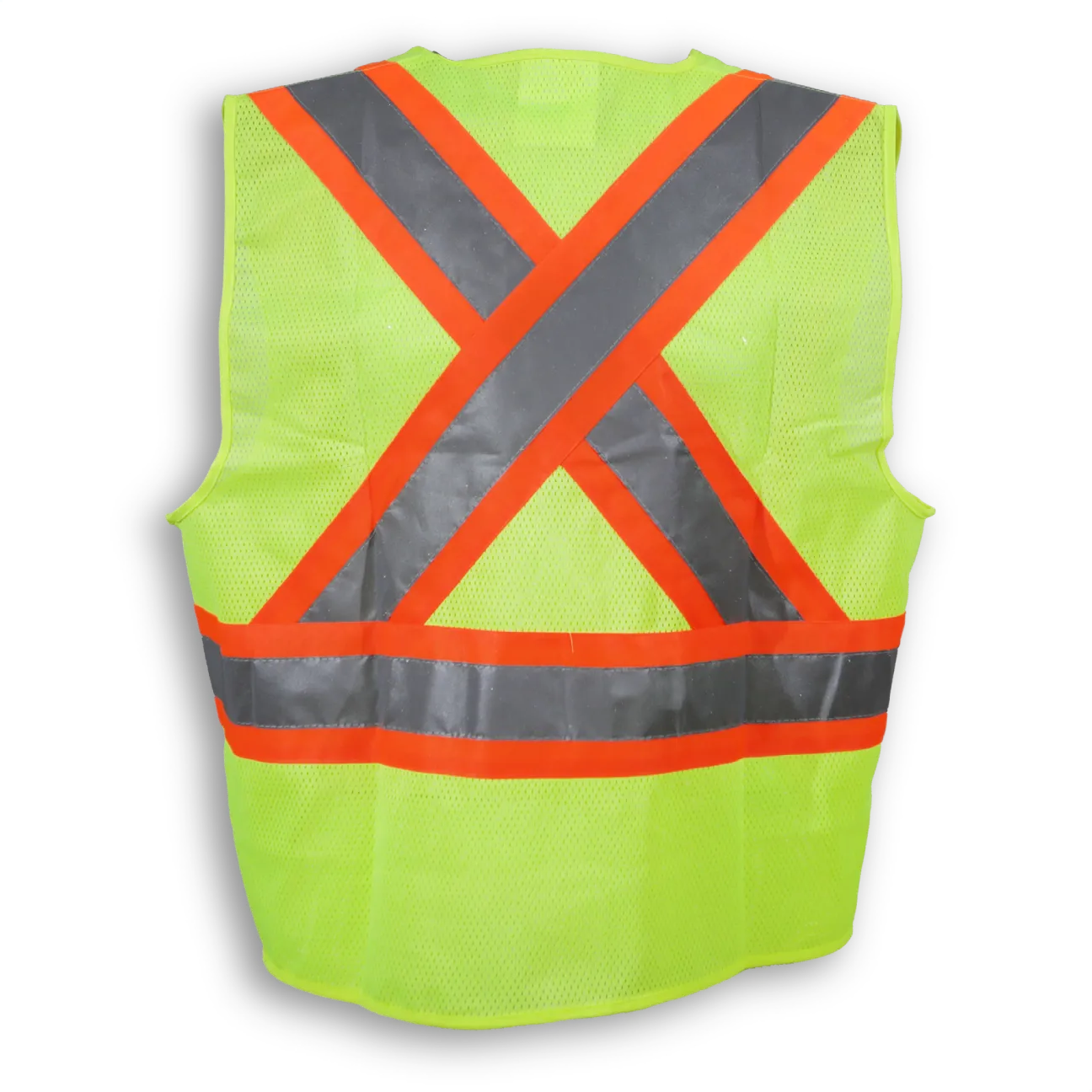 BigKClothing - BK204ZIP-MESH Lime 100% Polyester Mesh and Zipper Safety Vest - Image 2