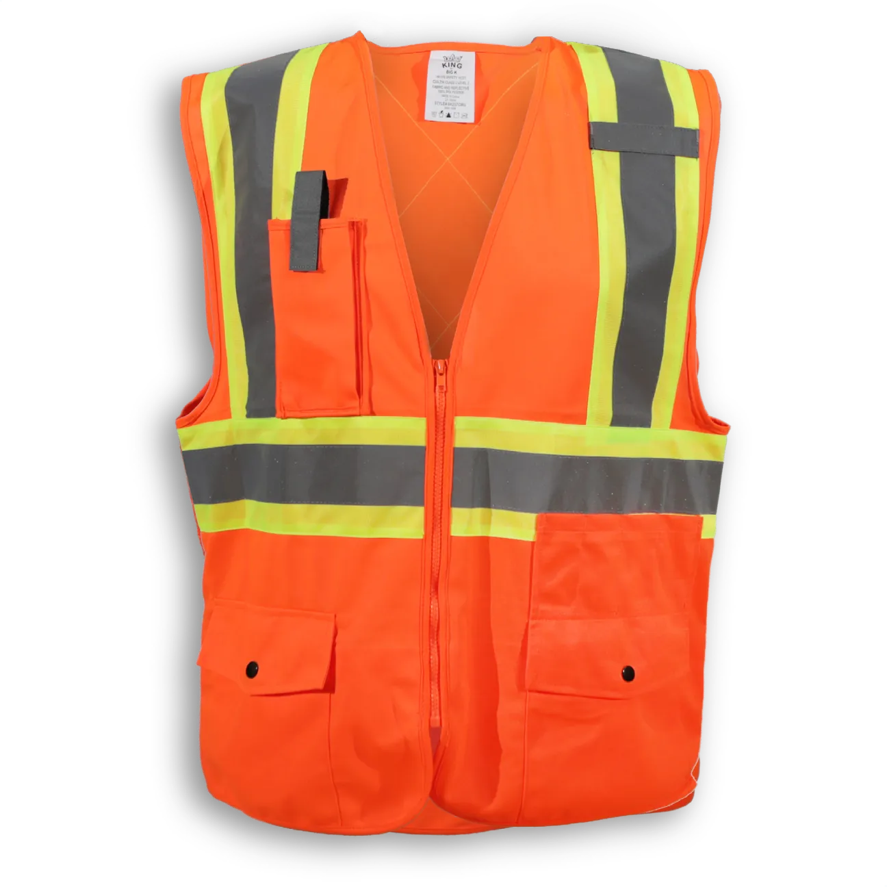 BigKClothing - BK207ORG Orange 100% Polyester Safety Vest