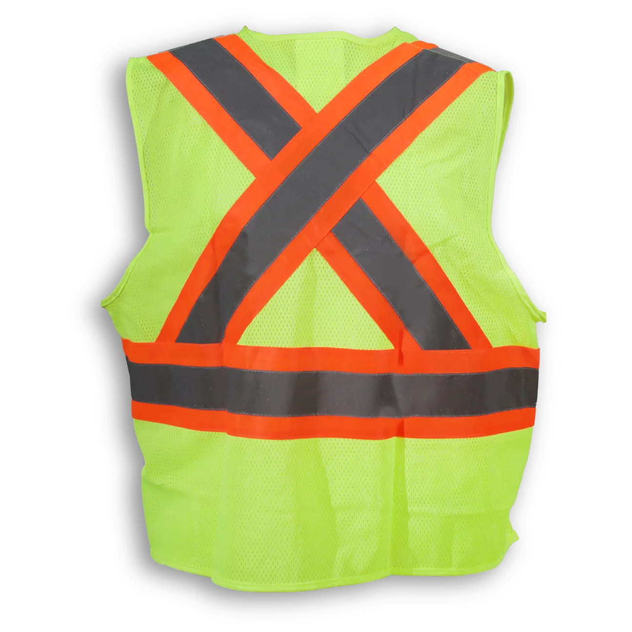 BigKClothing - BK208LM Lime 100% Polyester Mesh Safety Vest with Zipper Front - Image 2