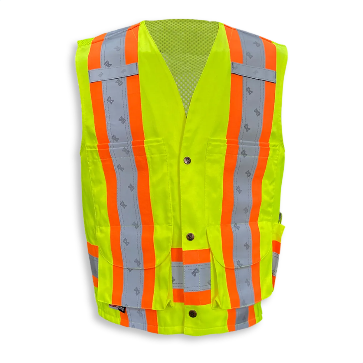 BigKClothing - BK222LM-MESH Lime Poly/Cotton Supervisor Safety Vest with Full Mesh Back