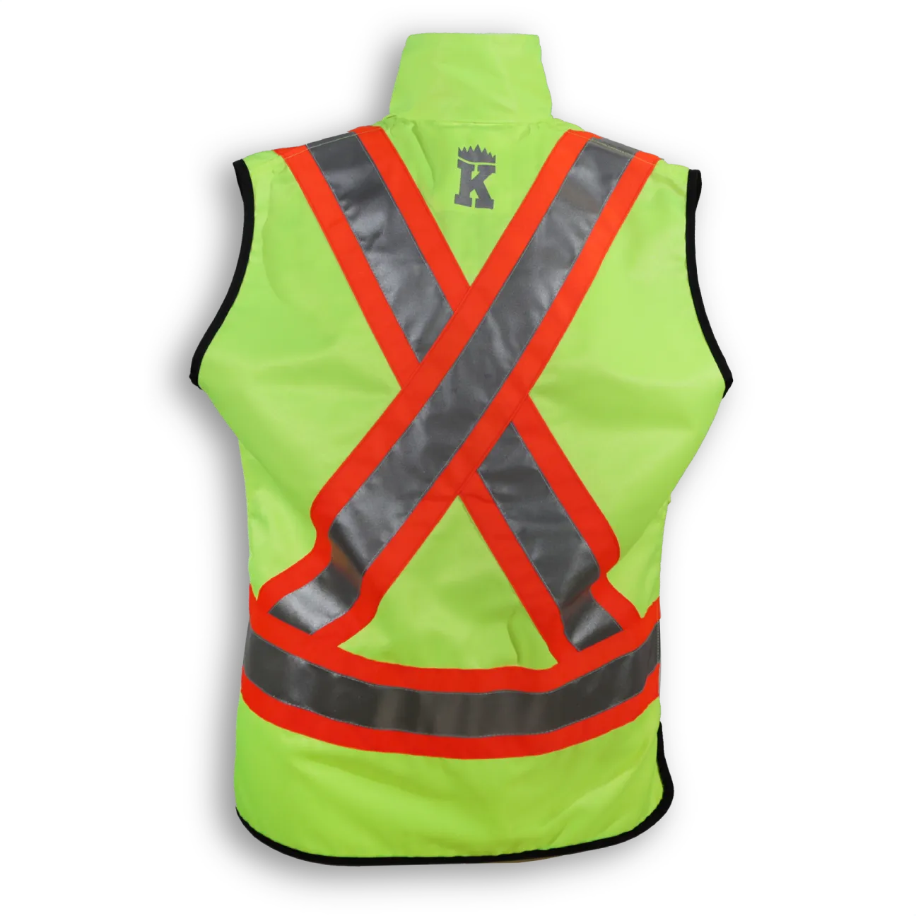 BigKClothing - BK222LM-NQ Lime Green Non Quilted Poly/Cotton Supervisor Safety Vest - Image 2