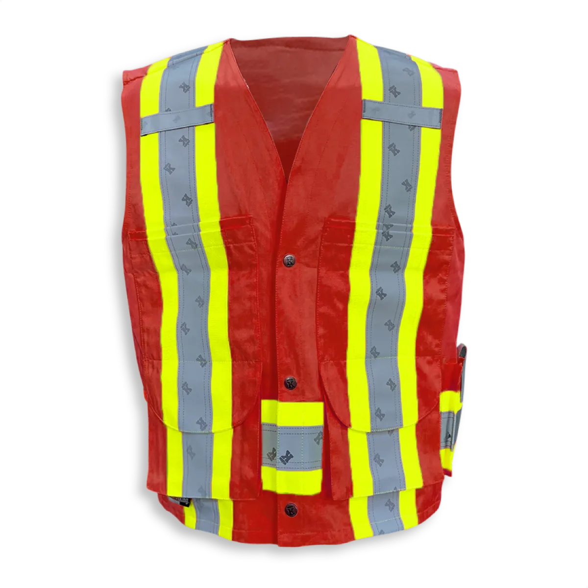 BigKClothing - BK222RED 100% Cotton Red Supervisor Safety Vest