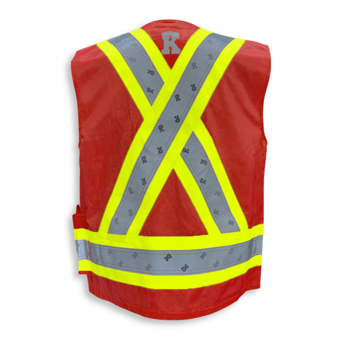 BigKClothing - BK222RED 100% Cotton Red Supervisor Safety Vest - Image 2