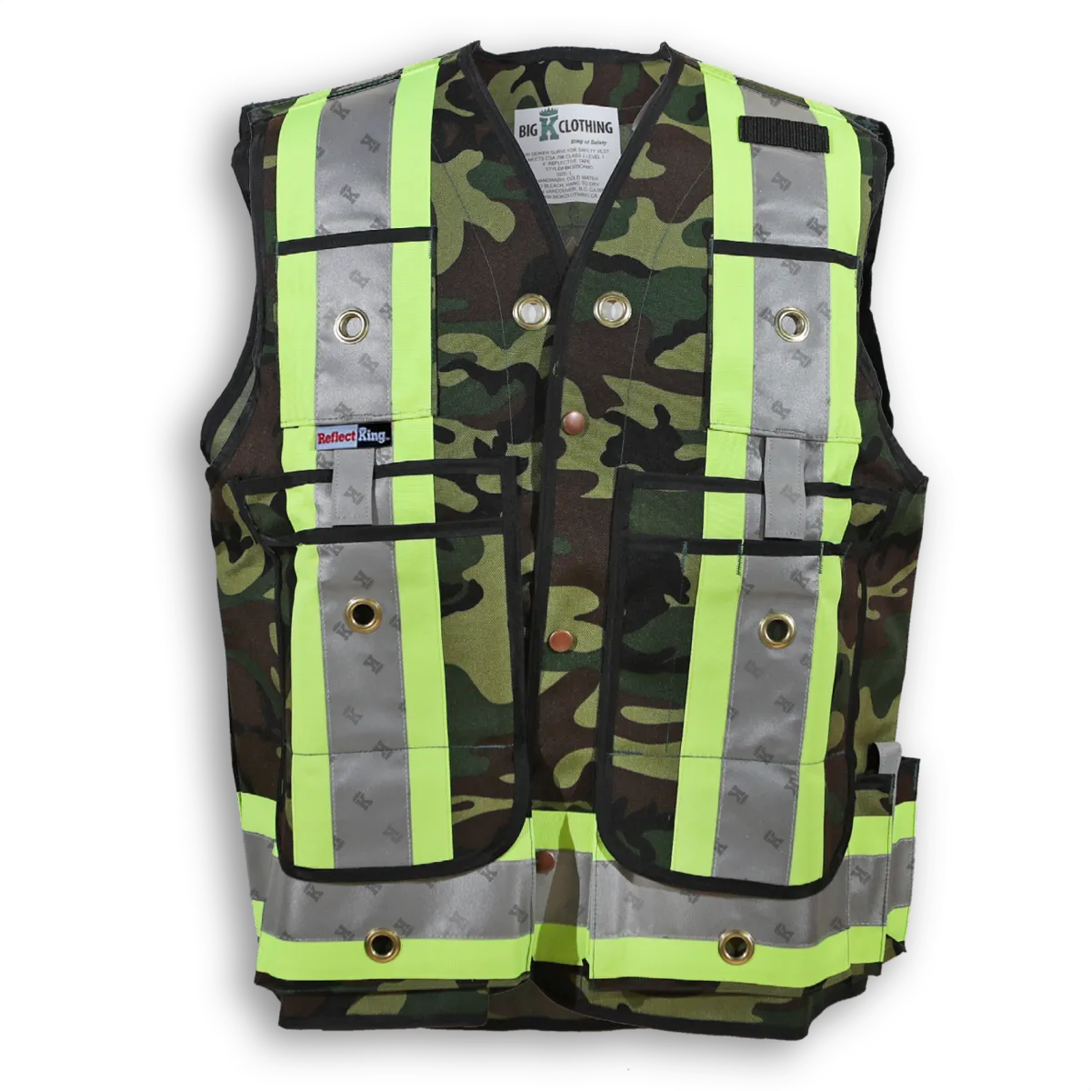 BigKClothing - BK305CAMO Camouflage 1000 Denier Poly Surveyor Safety Vest