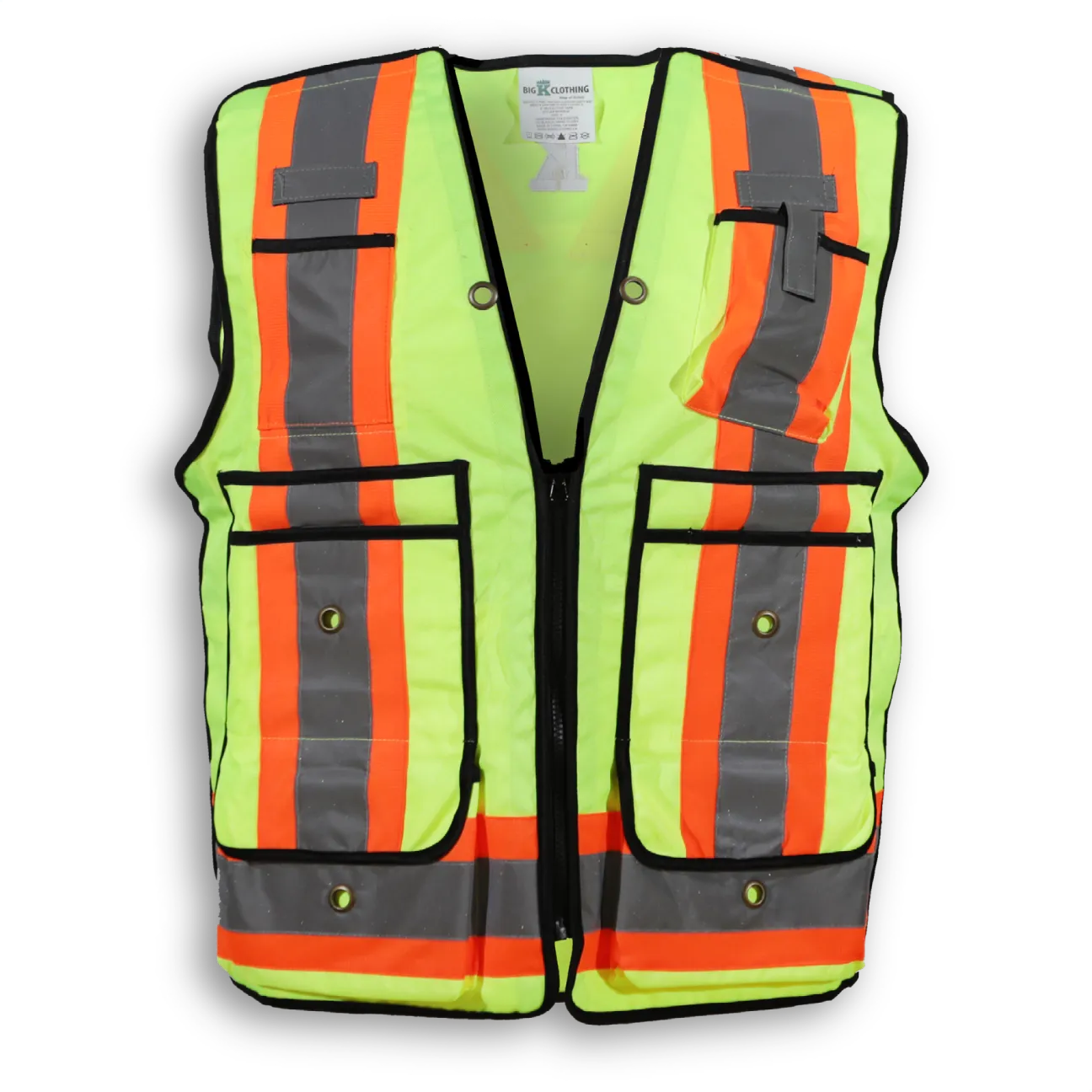 BigKClothing - BK306LM Lime 600D Oxford Polyester Surveyor Vest