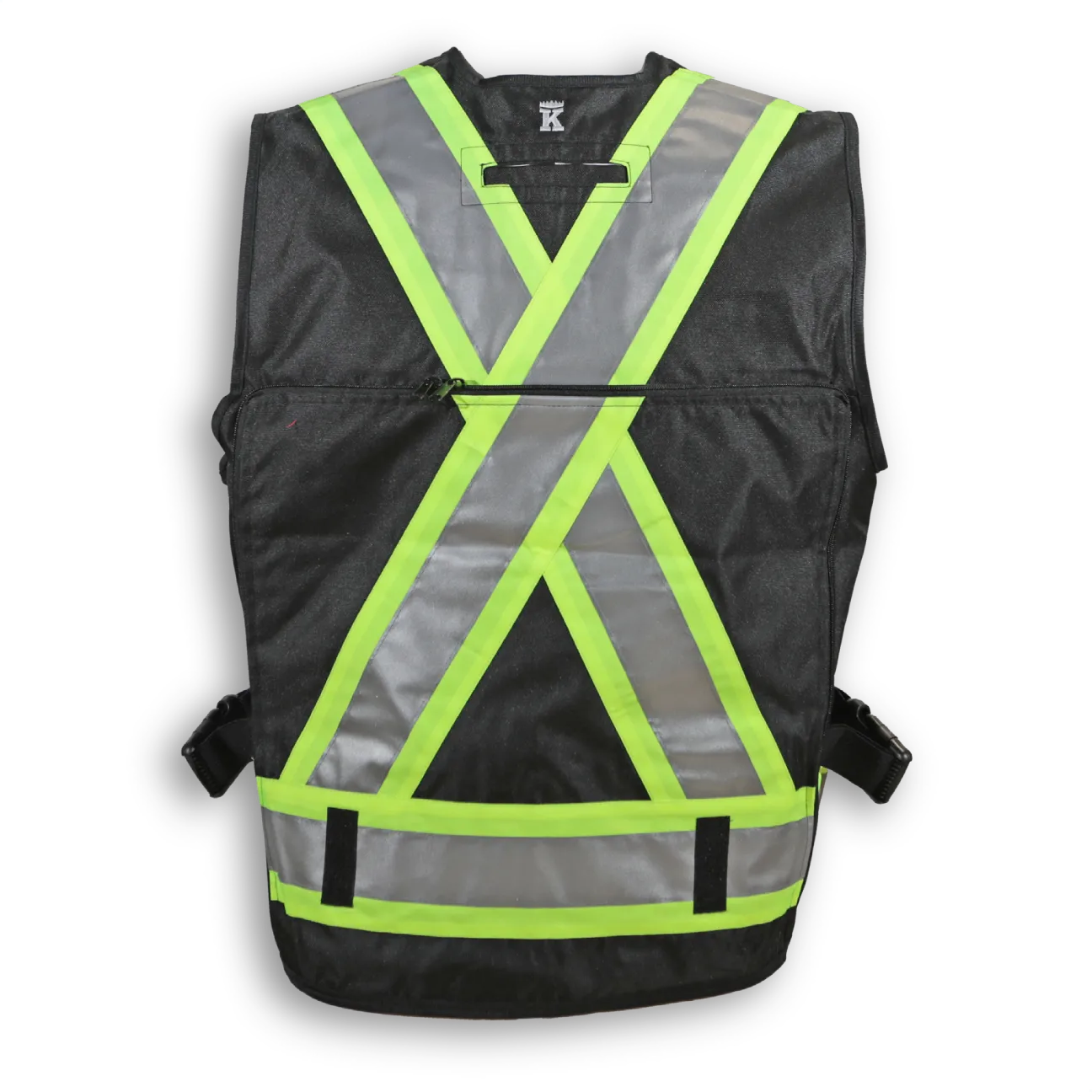 BigKClothing - BK307BLK Black Polyester Supervisor Vest with Mesh Option - Image 2
