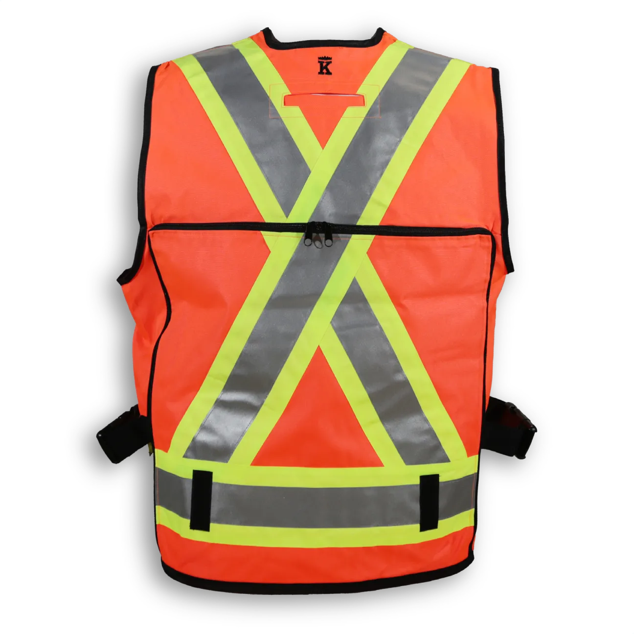 BigKClothing - BK307ORG Orange Polyester Supervisor Vest with Mesh Option - Image 2