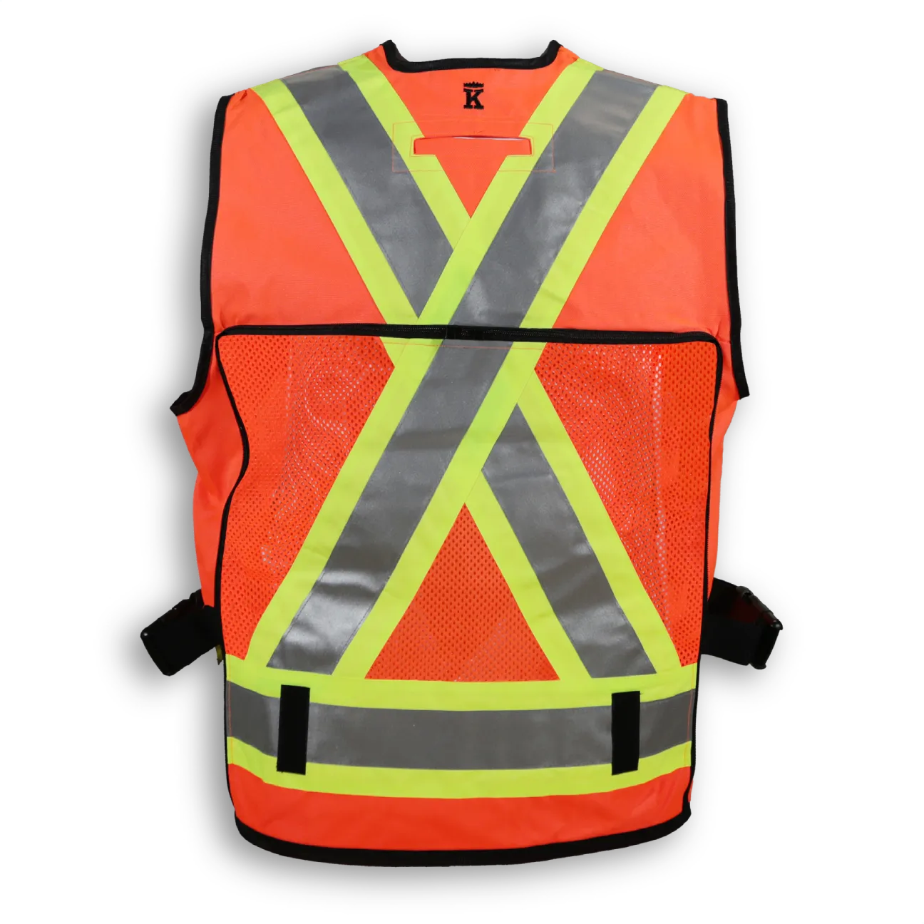 BigKClothing - BK307ORG Orange Polyester Supervisor Vest with Mesh Option - Image 3