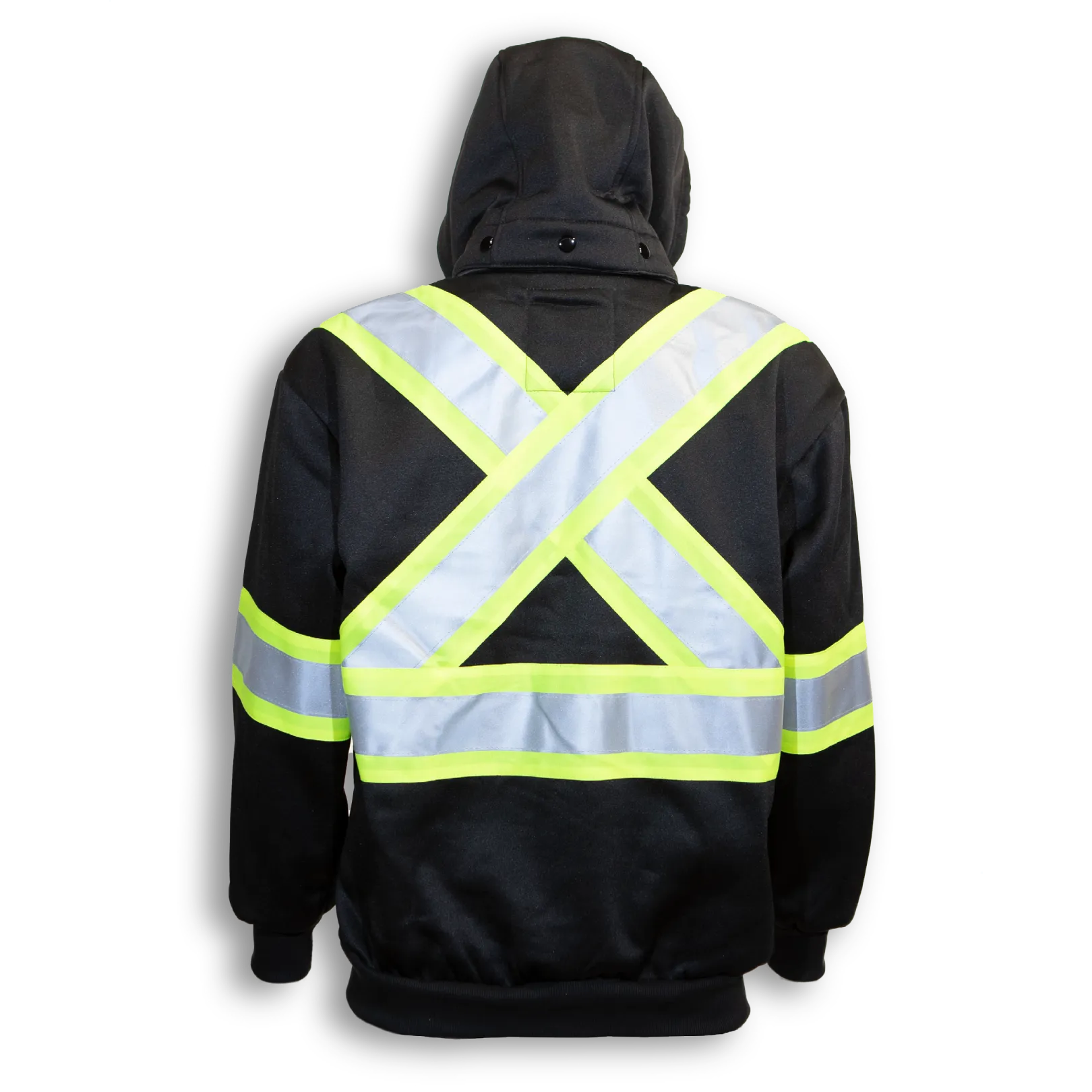 BigKClothing - BK3556BLK Black Poly Hoodie with Detachable Hood - Image 2
