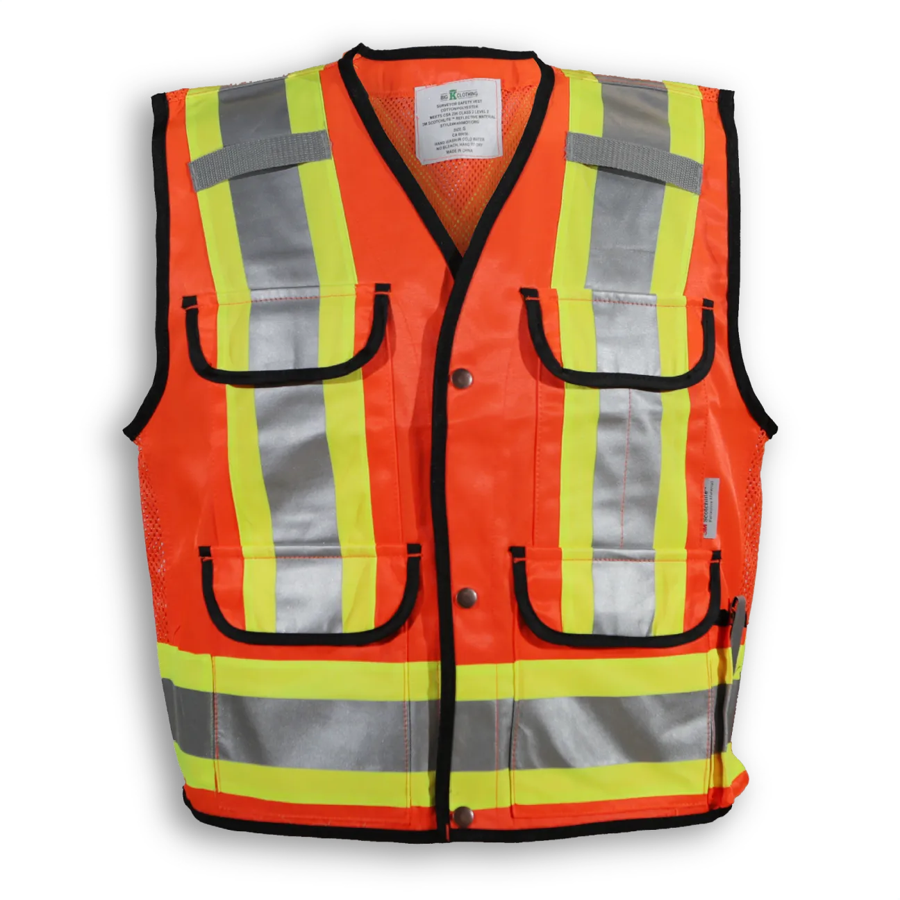 BigKClothing - BK400 Orange Poly/Cotton Mesh Supervisor Safety Vest