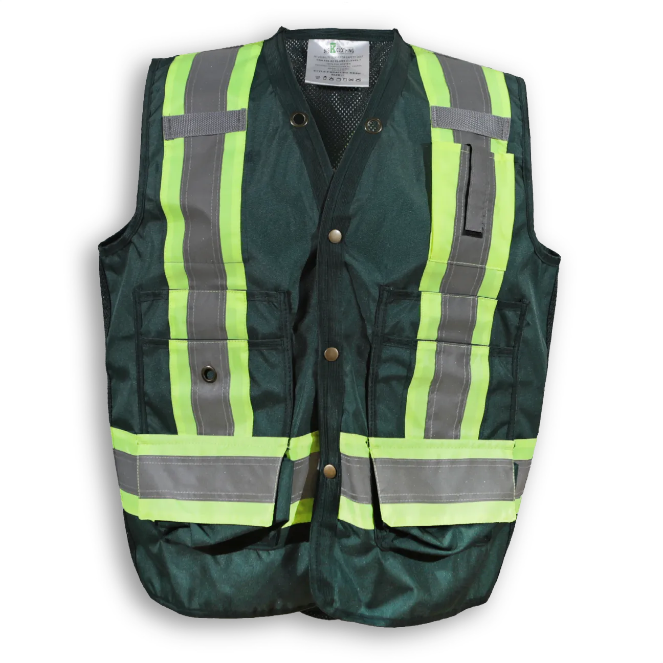 BigKClothing - BK402FG-MESH Forest Green 300D Polyester Mesh Surveyor Vest