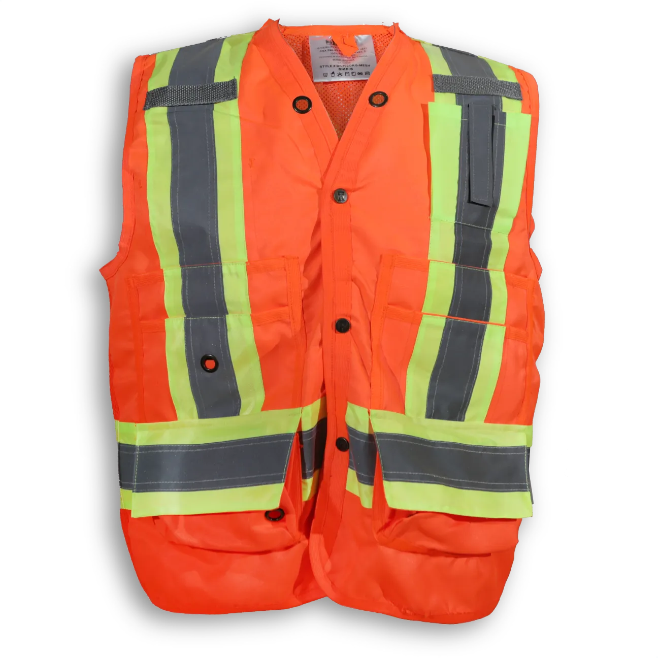 BigKClothing - BK402ORG-MESH Orange 300D Polyester Mesh Surveyor Vest