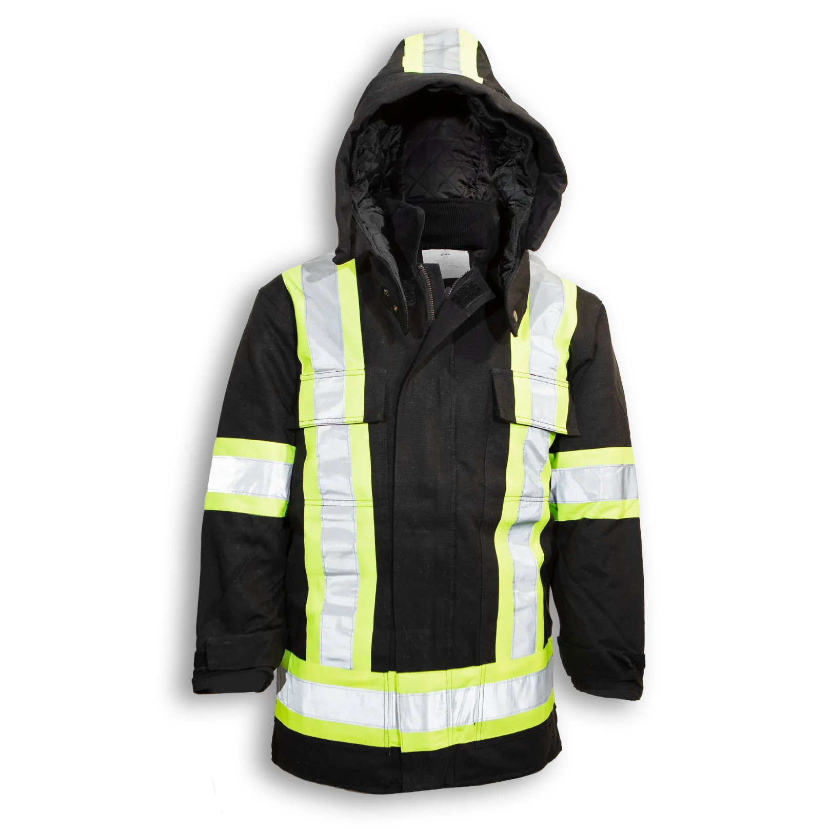 BigKClothing - BK461-BLK Black 100% Cotton Duck Safety Jacket With Quilt Lining