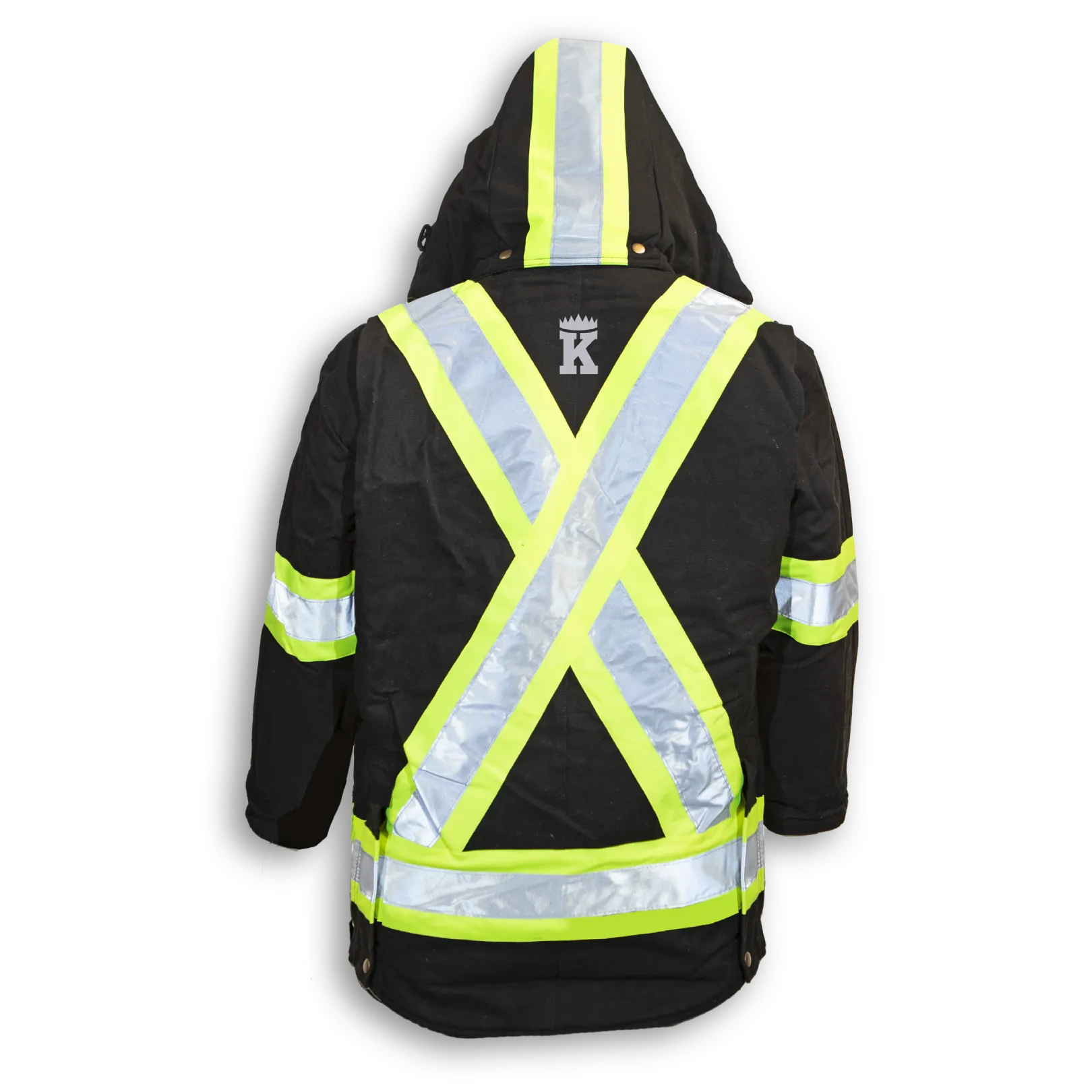 BigKClothing - BK461-BLK Black 100% Cotton Duck Safety Jacket With Quilt Lining - Image 2