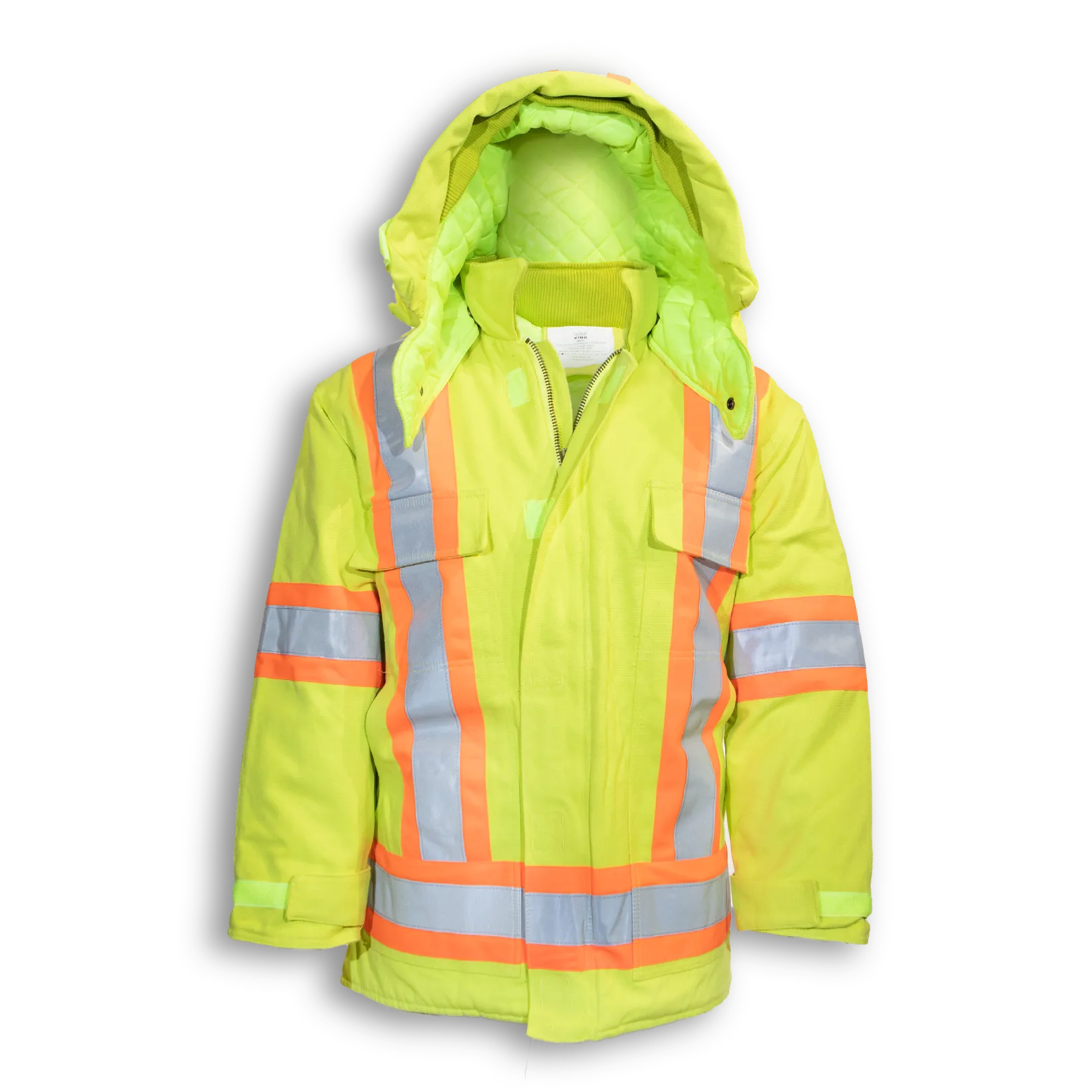 BigKClothing - BK461-LM Lime 100% Cotton Duck Safety Jacket With Quilt Lining
