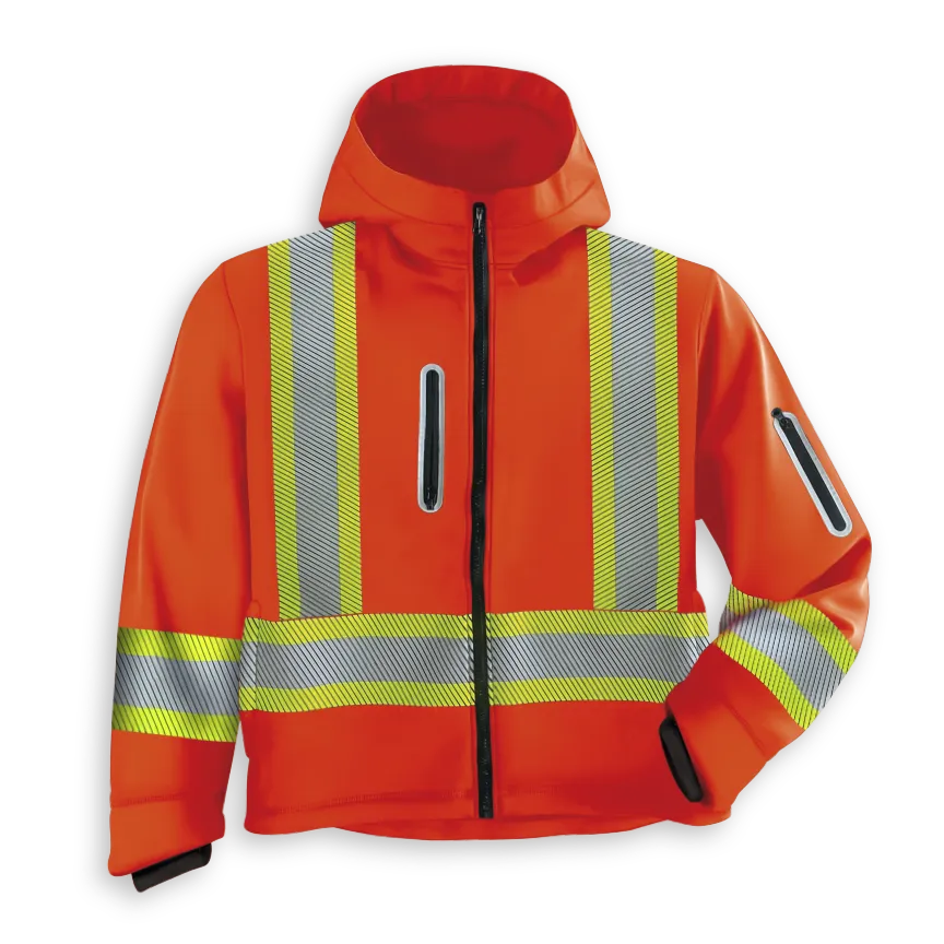 BigKClothing - BK470-ORG-W Soft Shell Hooded Jacket