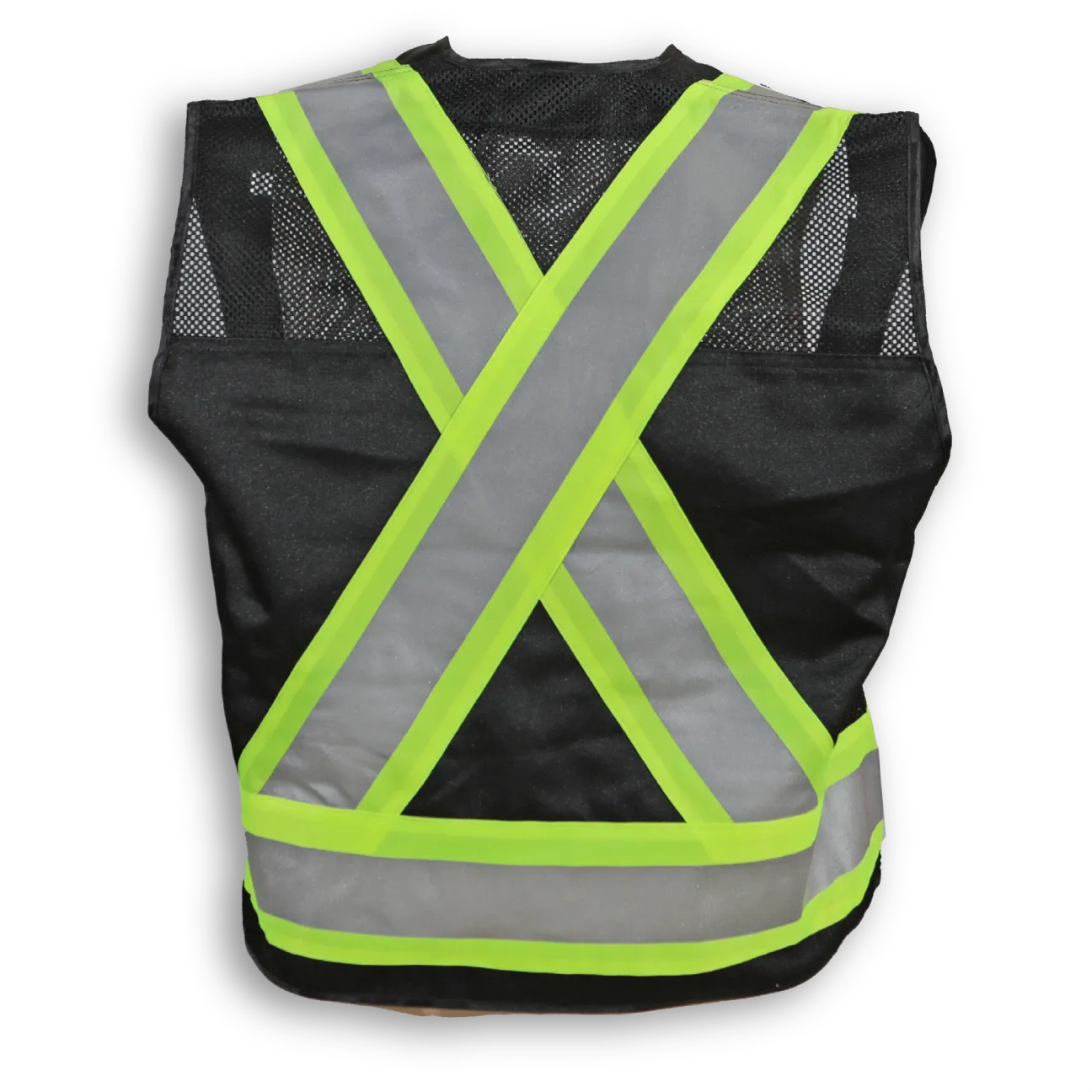 BigKClothing - BK600 Black Poly/Cotton Mesh Supervisor Safety Vest - Image 2