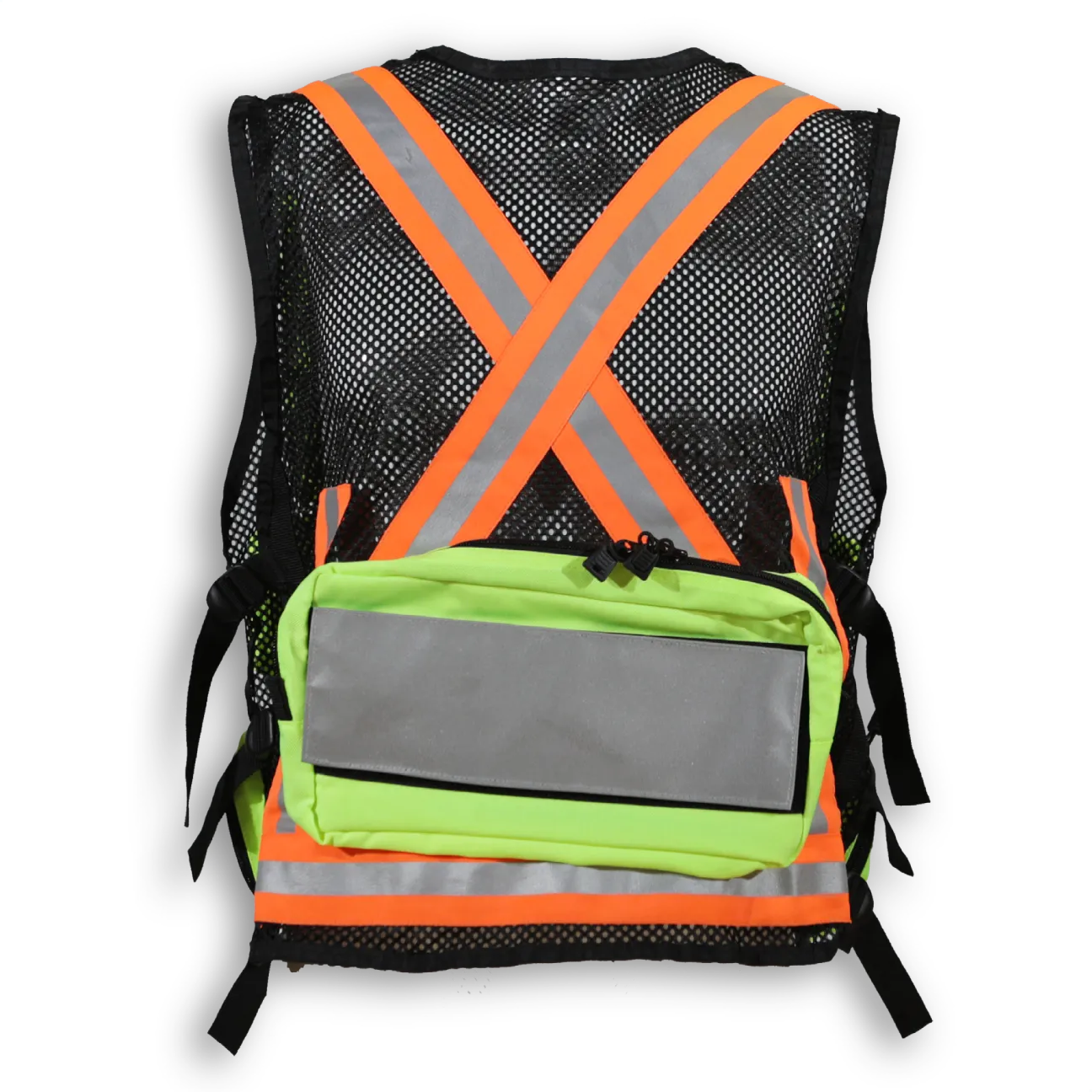 BigKClothing - BK625LM-MESH Lime Mesh First Aid Safety Vest - Image 2