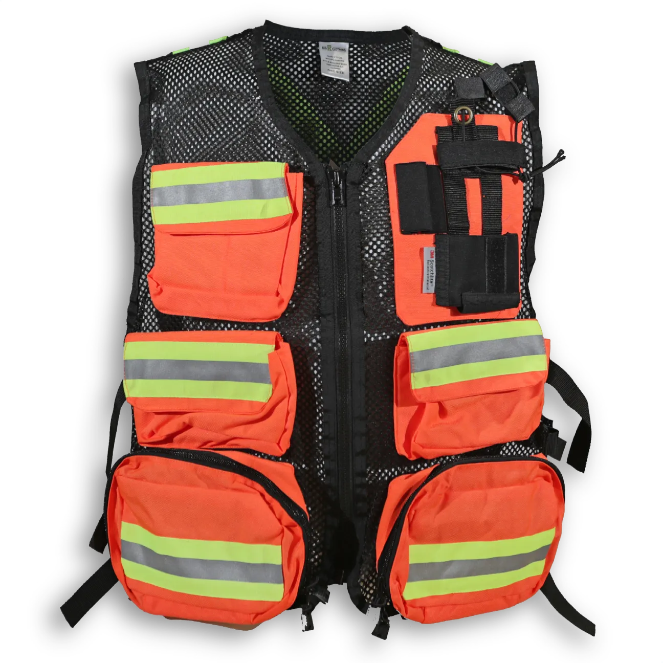BigKClothing - BK625ORG-MESH Orange Mesh First Aid Safety Vest