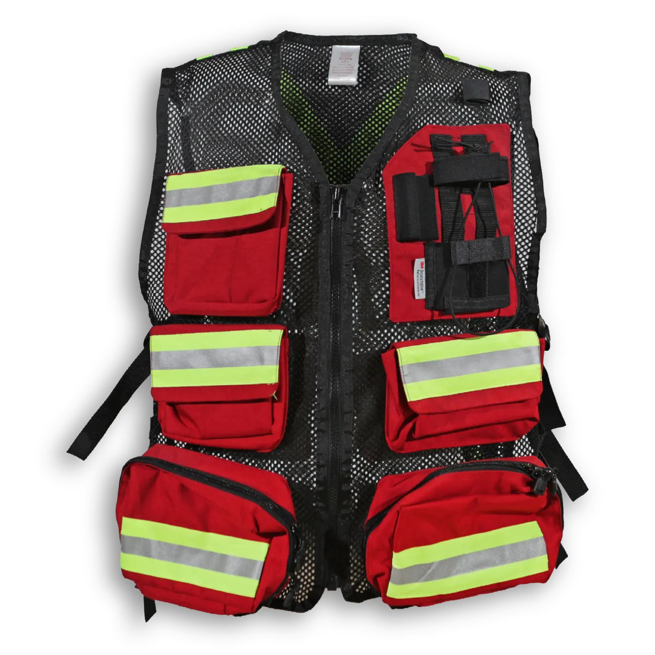 BigKClothing - BK625RED-MESH Red Mesh First Aid Safety Vest