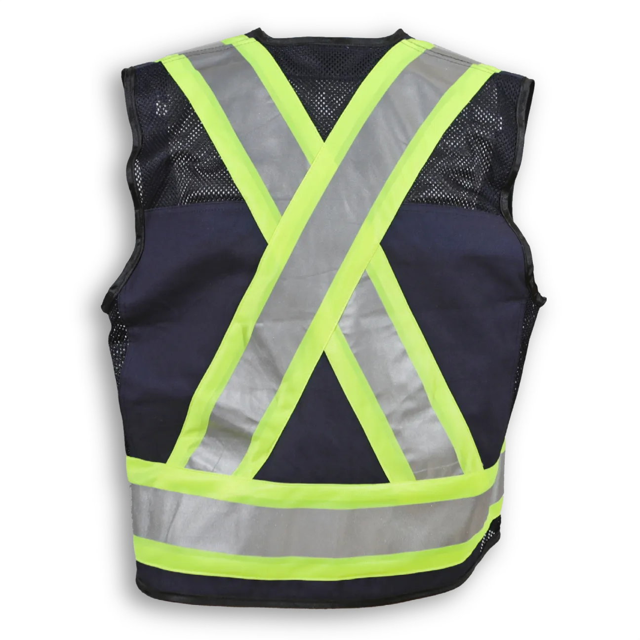 BigKClothing - BK700 Navy Blue Cotton Mesh Supervisor Safety Vest - Image 2