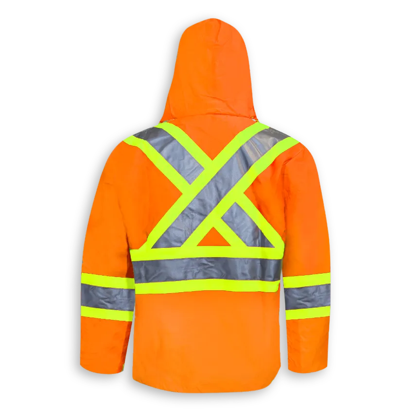 BigKClothing - BK802ORG-W Woman’s Orange 300 Denier Polyester Rain Jacket - Image 2