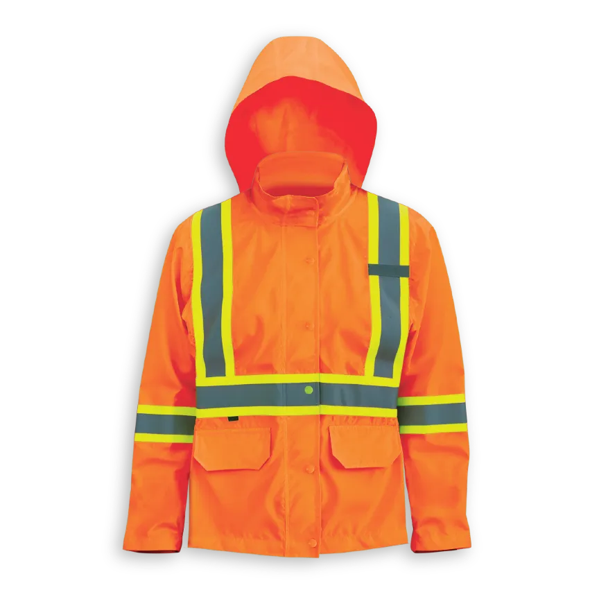 BigKClothing - BK802ORG-W Woman’s Orange 300 Denier Polyester Rain Jacket