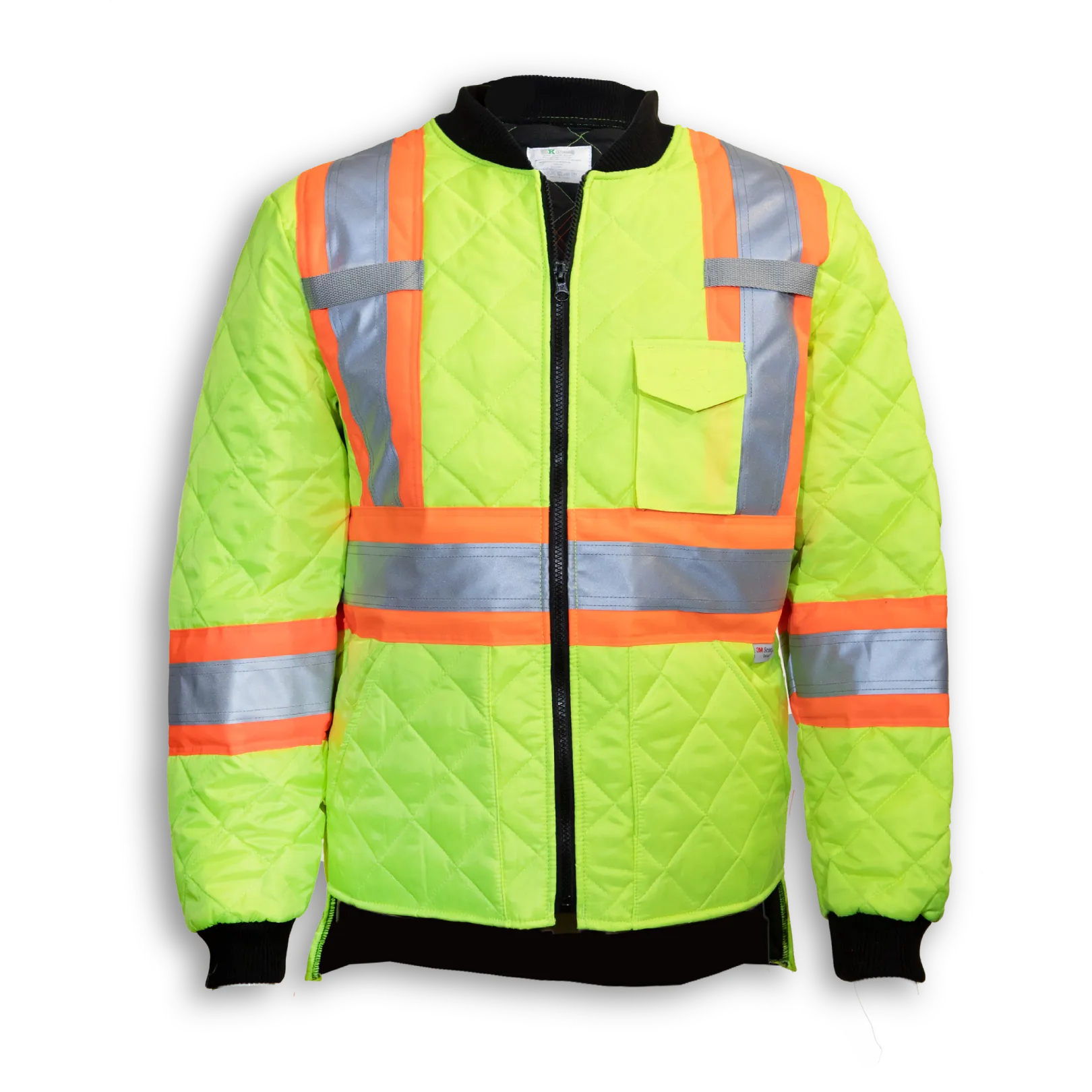 BigKClothing - BK895-LM Lime Quilt Polyester Traffic Safety Jacket