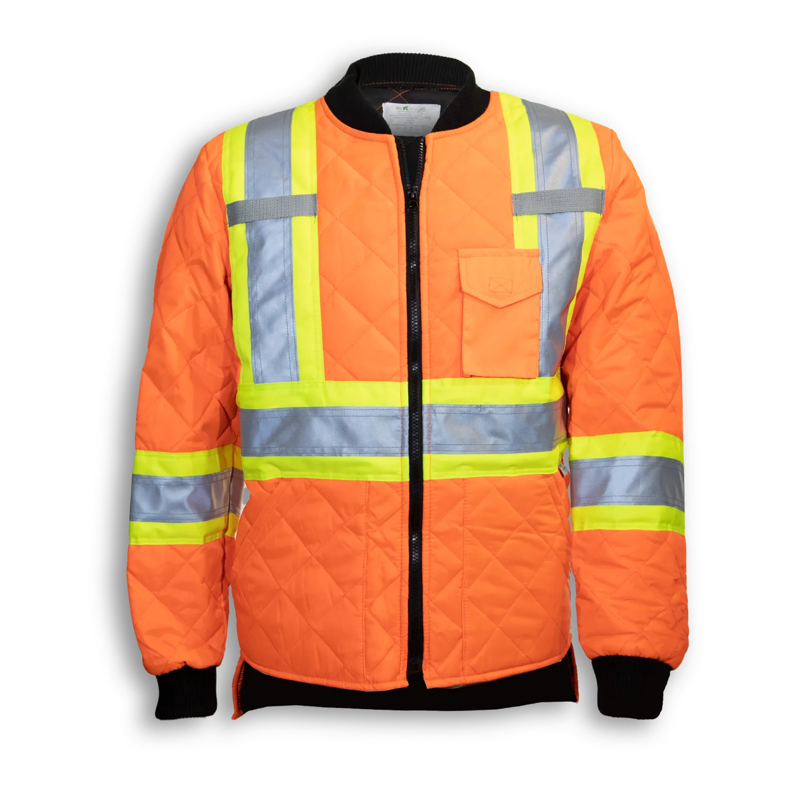 BigKClothing - BK895-ORG Orange Quilt Polyester Traffic Safety Jacket